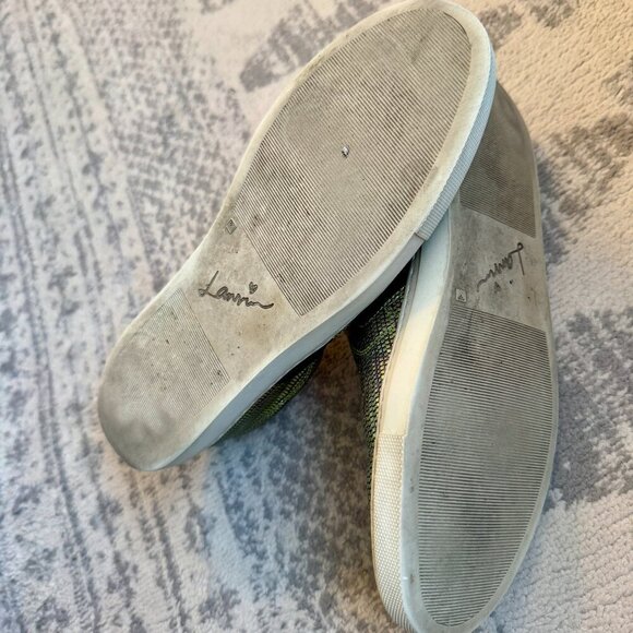 Lanvin Metallic Green-Gold Slip On Runners - Picture 8 of 9